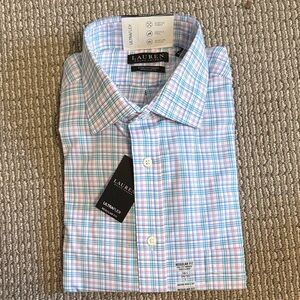 Ralph Lauren Blue and Pink Plaid Dress Shirt